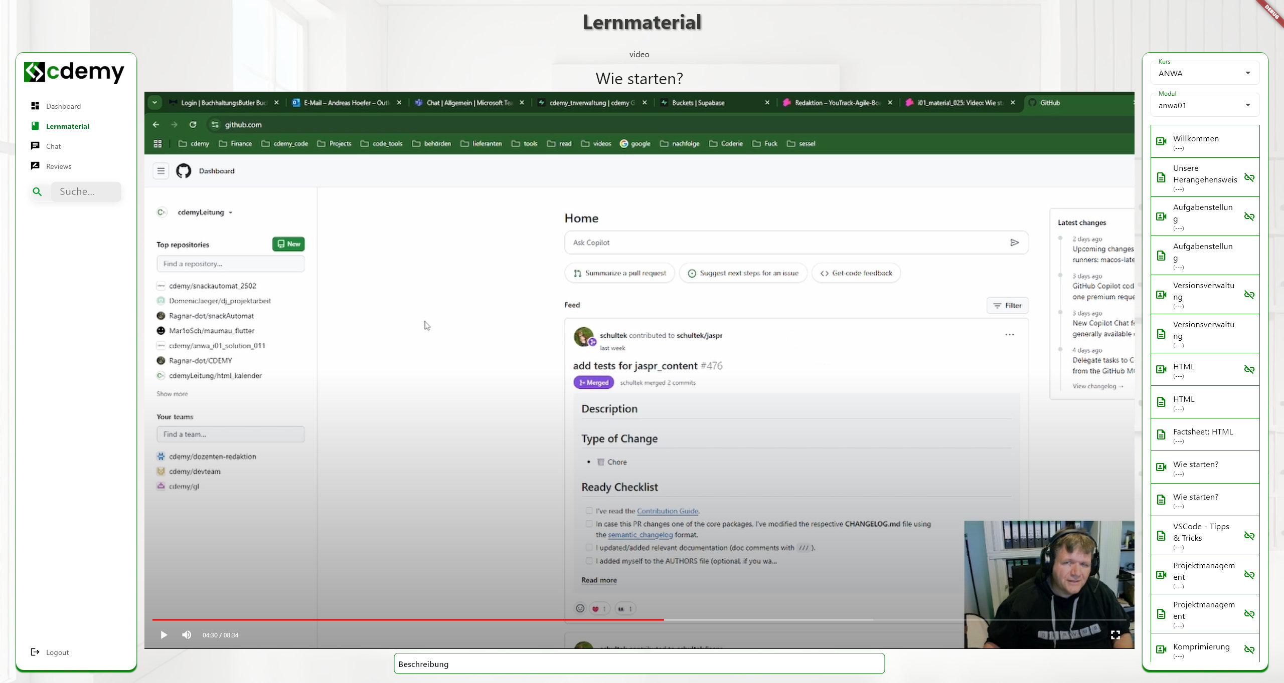 Neues Realprojekt: Lernplattform